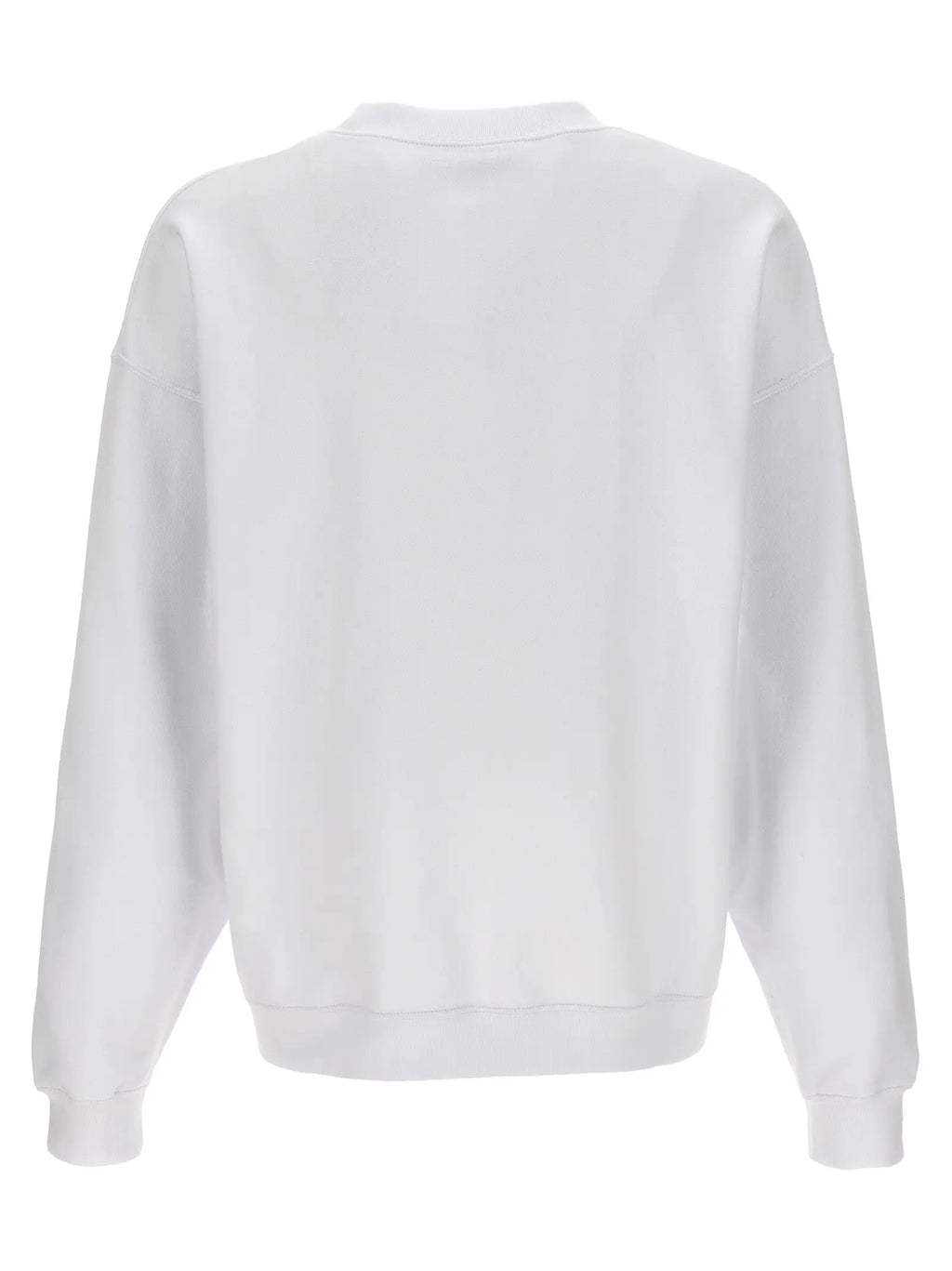 Sweatshirt blanc dsquared² en coton à col rond manches longues et poignets côtelés
