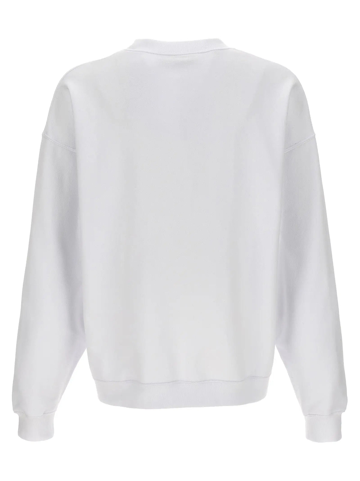 Sweatshirt blanc dsquared² en coton à col rond manches longues et poignets côtelés
