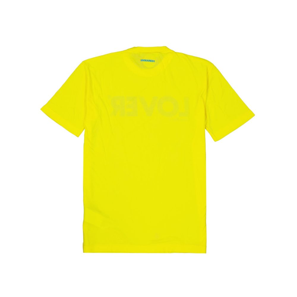 T-shirt en coton bicolore Dsquared² avec col rond et logo sur la poitrine, style décontracté et moderne.
