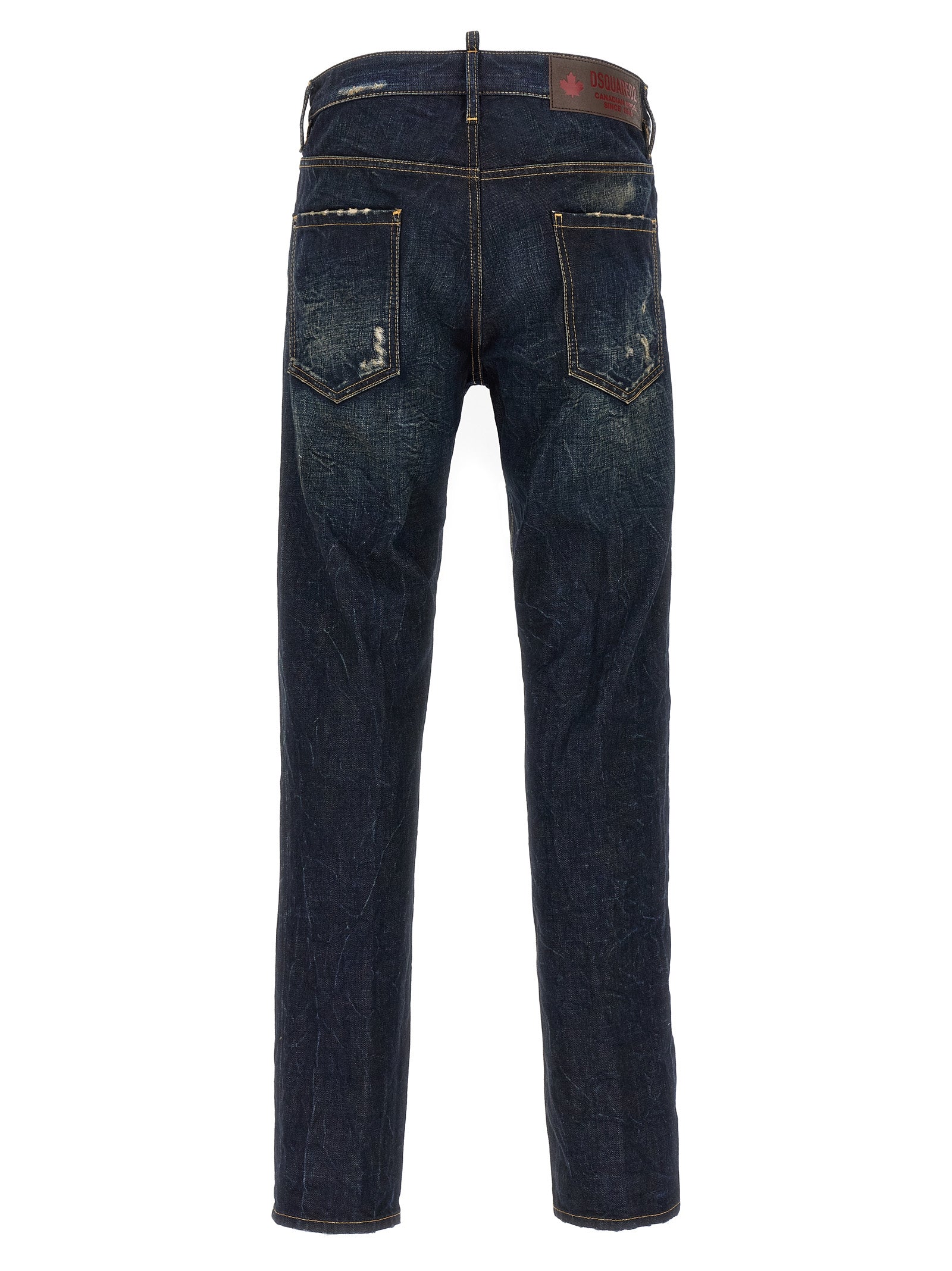 Jeans slim en coton bleu de la marque Dsquared², coupe ajustée et style moderne.