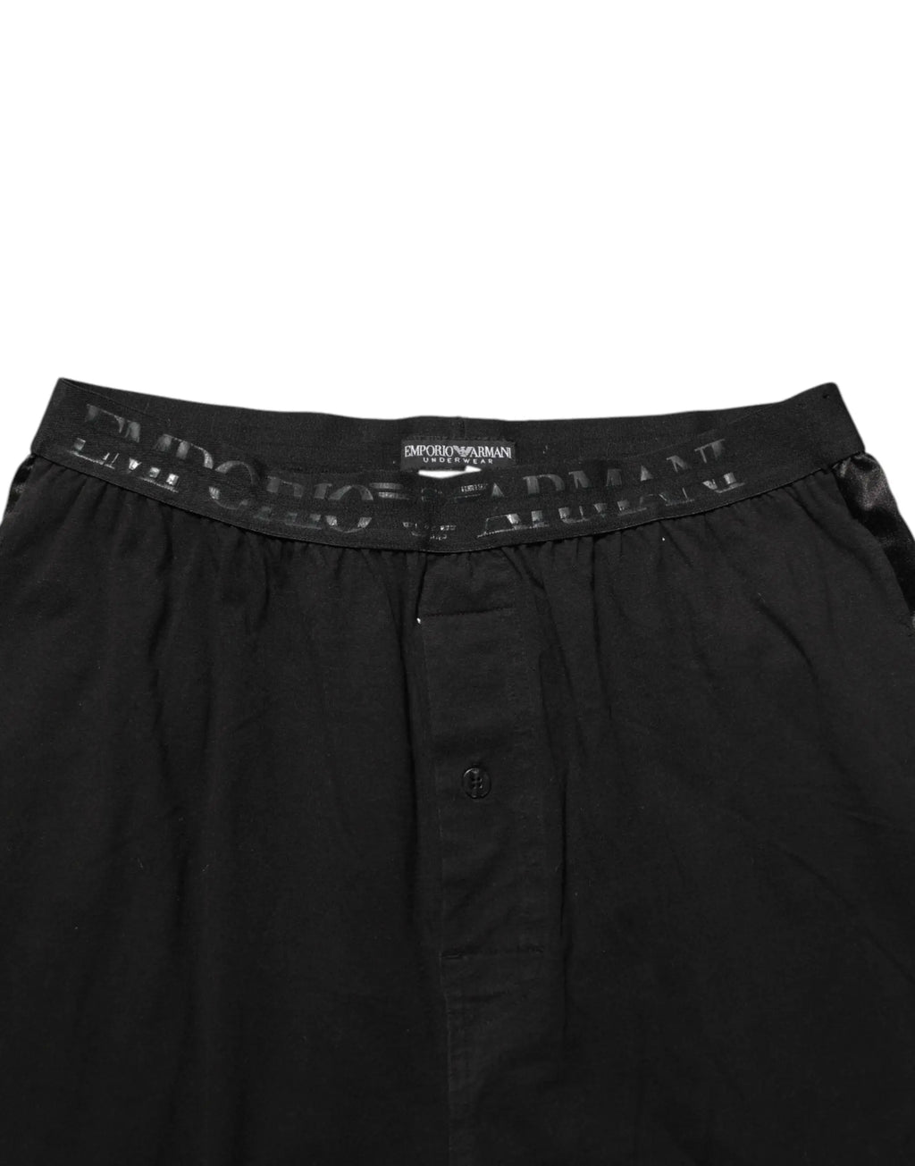Boxer briefs noir emporio armani en mélange de coton avec ceinture satinée au logo répété pour un confort quotidien