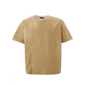 T-shirt beige manches courtes emporio armani en coton avec col rond simple et coutures discrètes