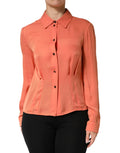 Blouse à manches longues corail avec col classique et boutons noirs emporio armani pour un style élégant