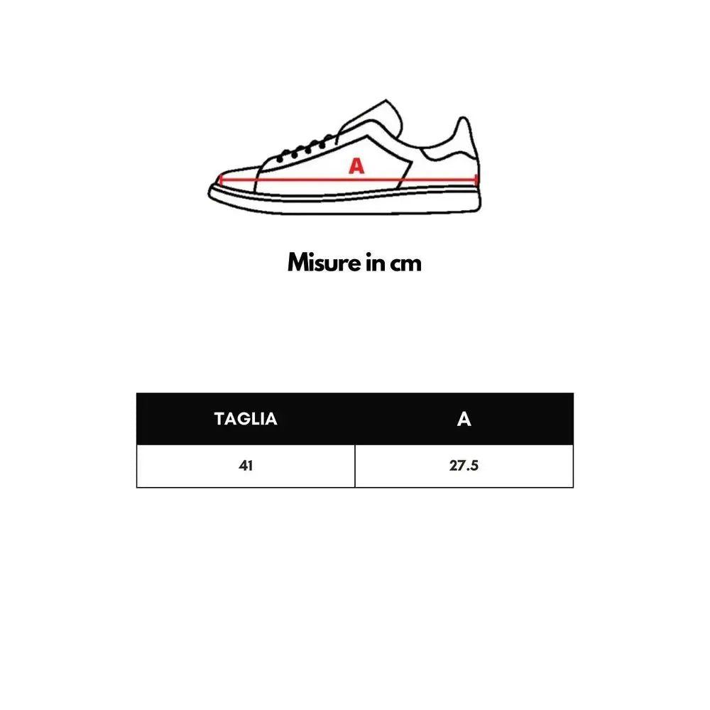 Baskets fear of god beige en cuir low top avec lacets noirs et ligne de mesure rouge indiquant 27,5 cm