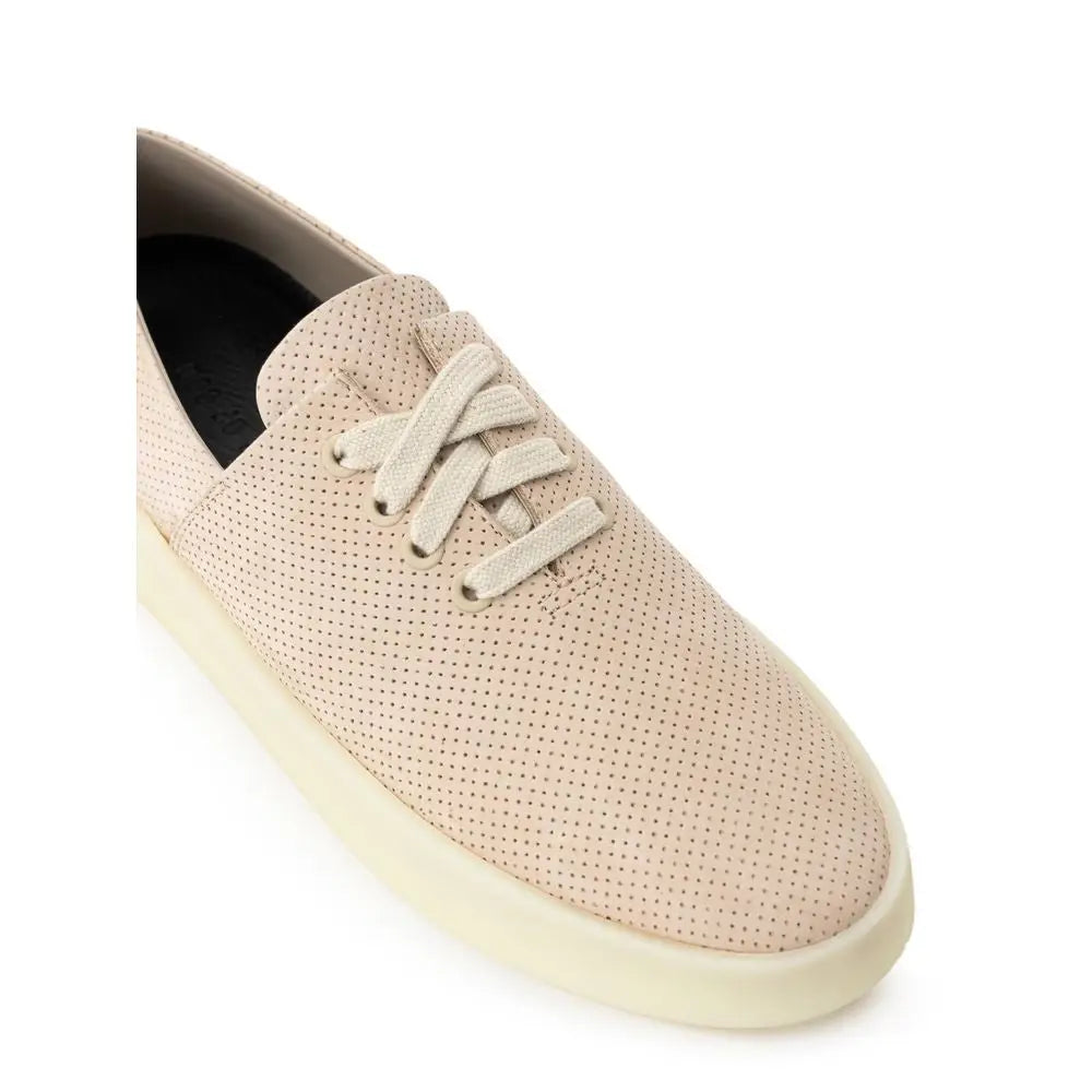 Basket beige en daim perforé fear of god avec semelle en caoutchouc crème pour un usage quotidien