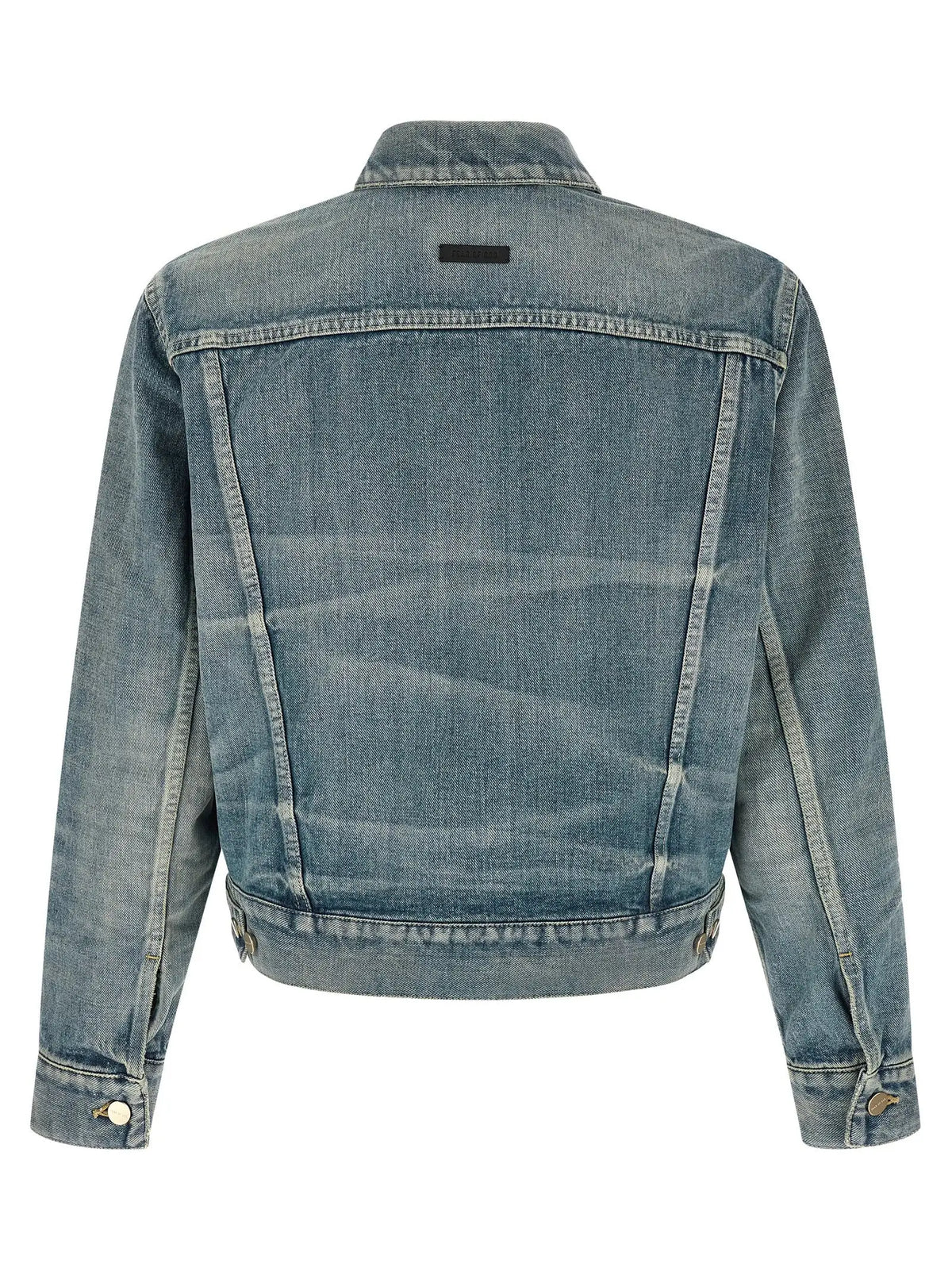 Veste en denim bleu délavé fear of god en coton avec design classique et détails de couture subtils