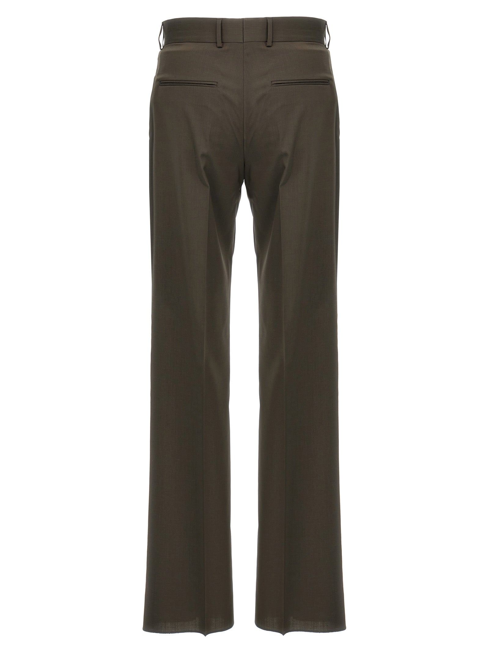 Pantalon en laine bicolore Fendi, style élégant, coupe moderne, visible détail de couture et tissu de haute qualité.