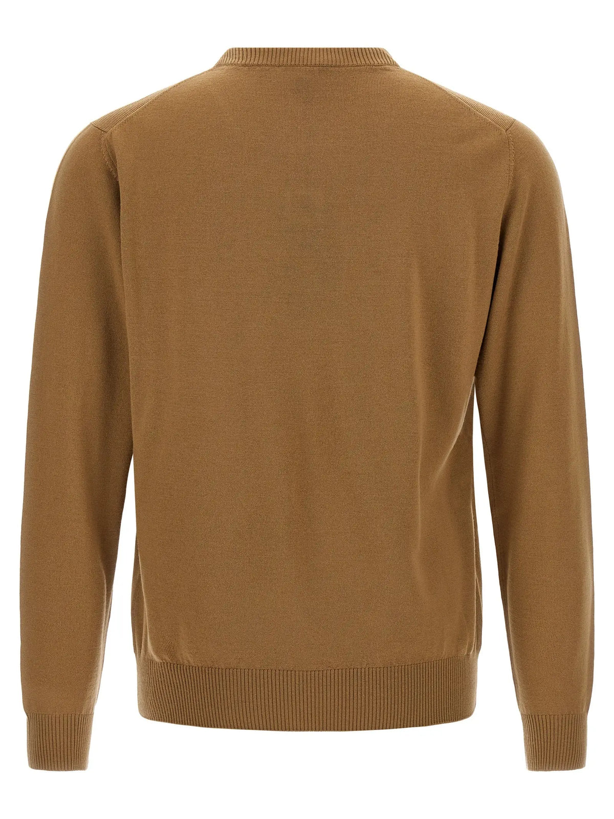Cardigan beige fendi en laine vierge avec manches longues beige et bords côtelés