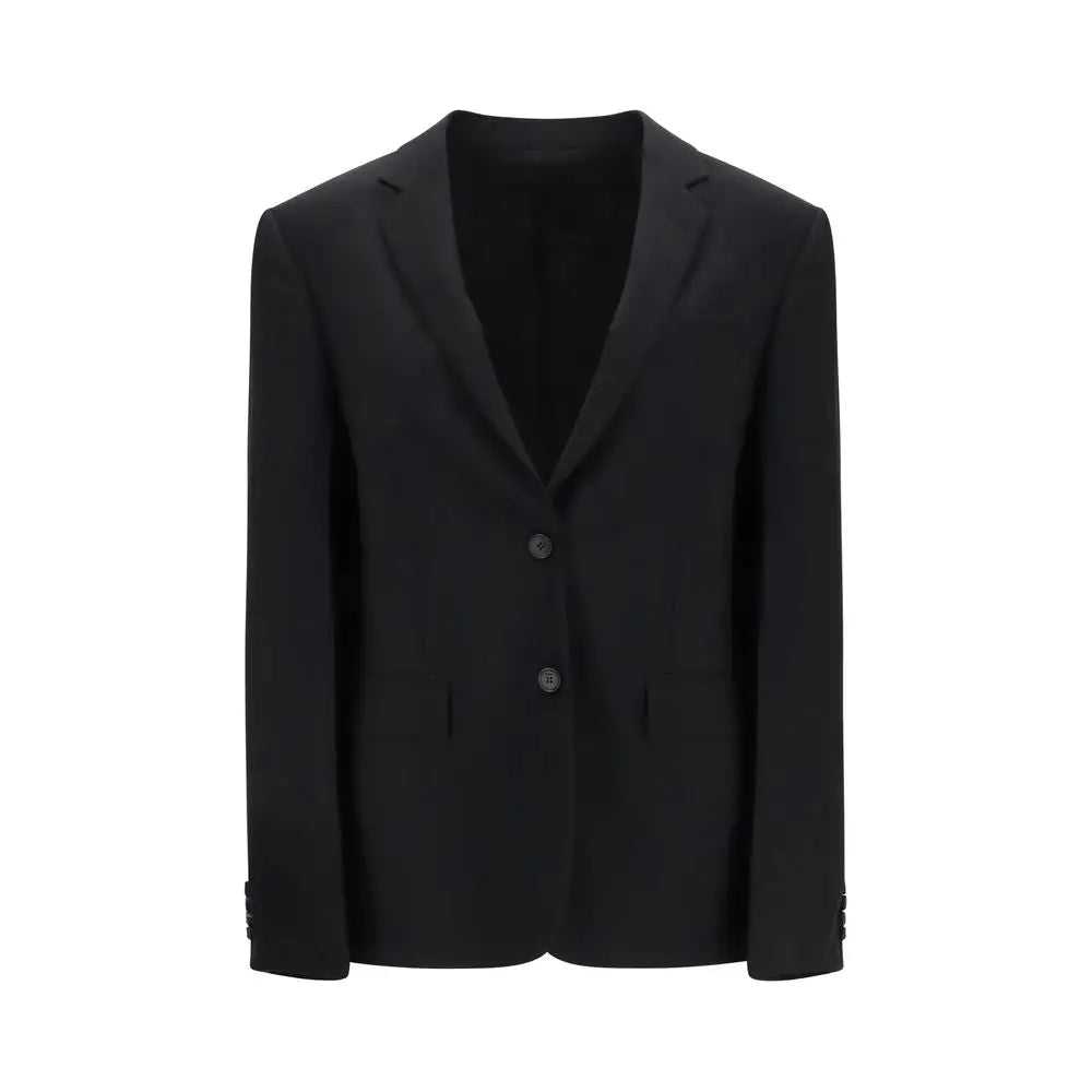 Blazer noir en mohair fendi avec coupe moderne et deux boutons avant pour un style tailleur élégant