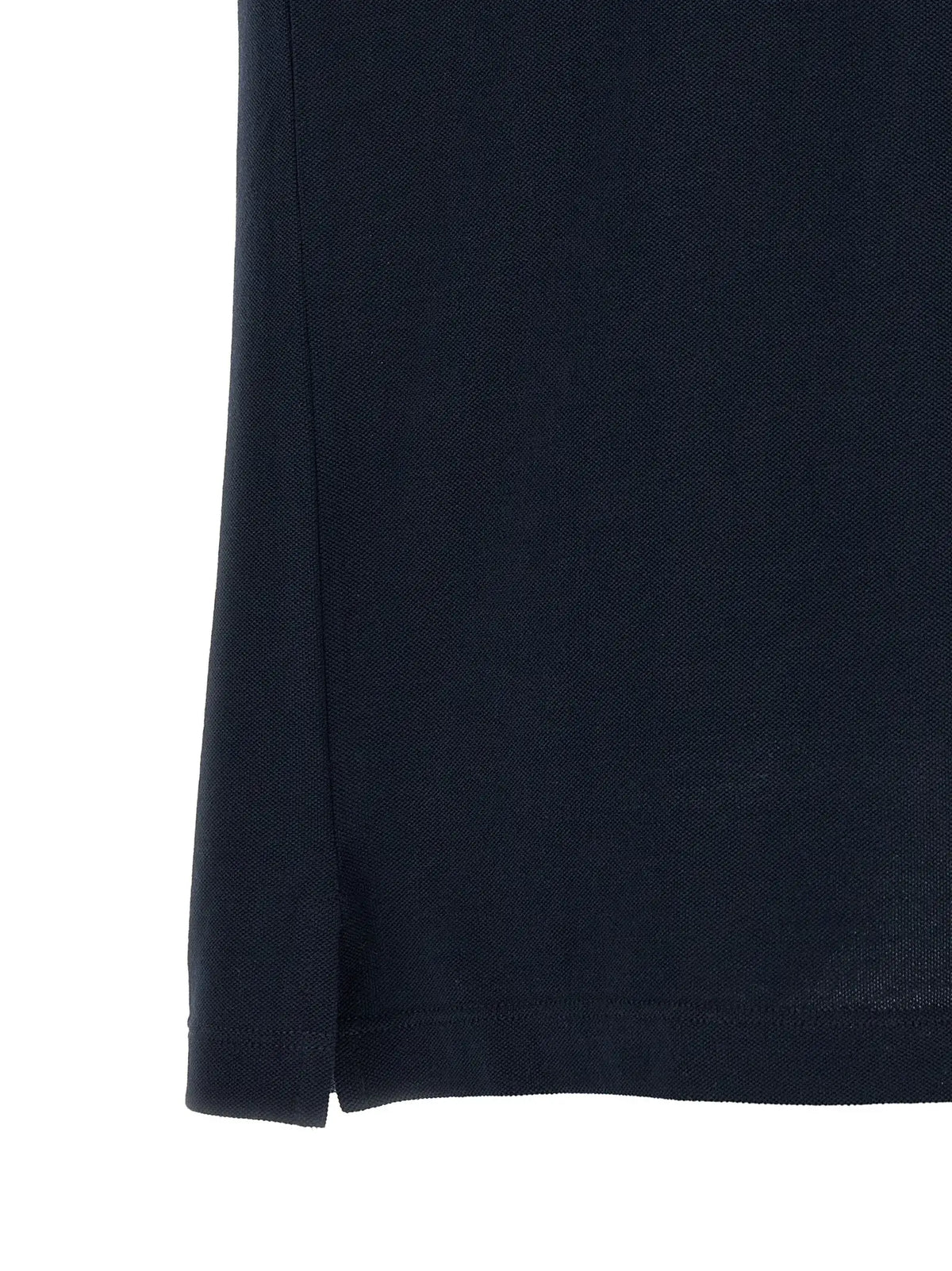 Polo shirt fendi bleu en coton bleu marine foncé avec tissage texturé subtil et ourlet soigné