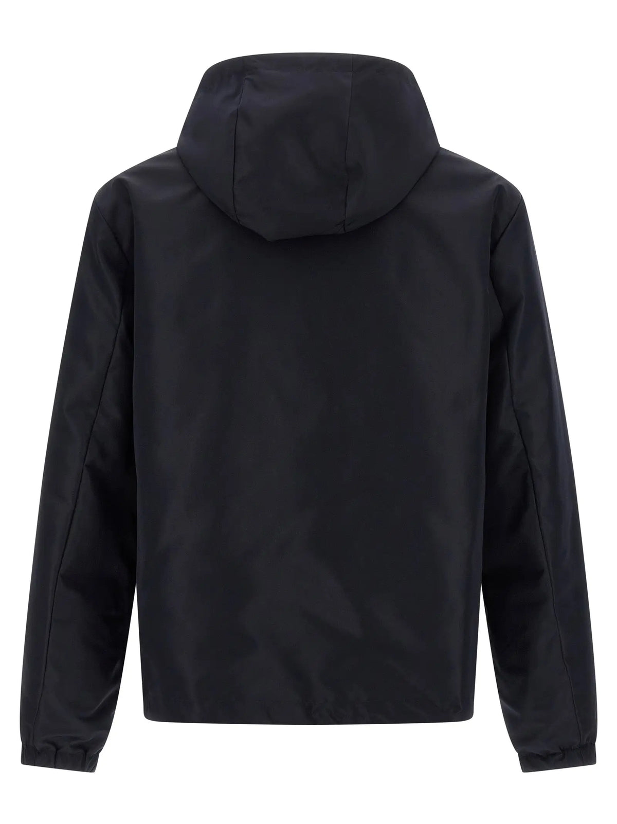 Veste fendi bleu en polyester à capuche noire avec design minimaliste et coutures discrètes vue arrière
