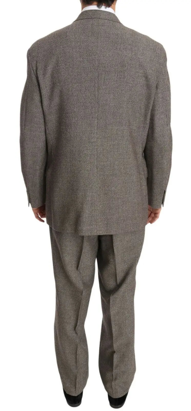 Costume fendi marron en laine à chevrons gris avec bouton simple regular pour homme
