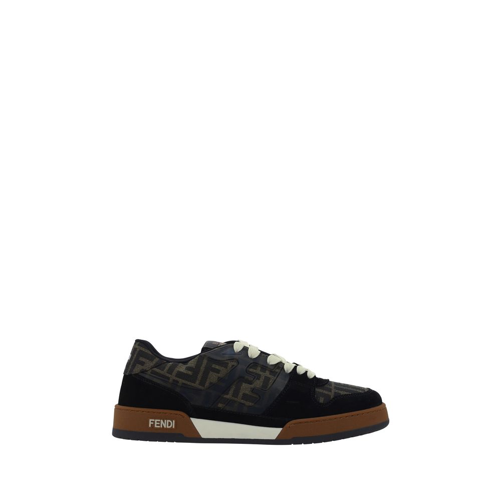 Sneakers basses Fendi Calf Leather Bos Taurus multicolores, chaussures de sport élégantes en cuir pour hommes et femmes.