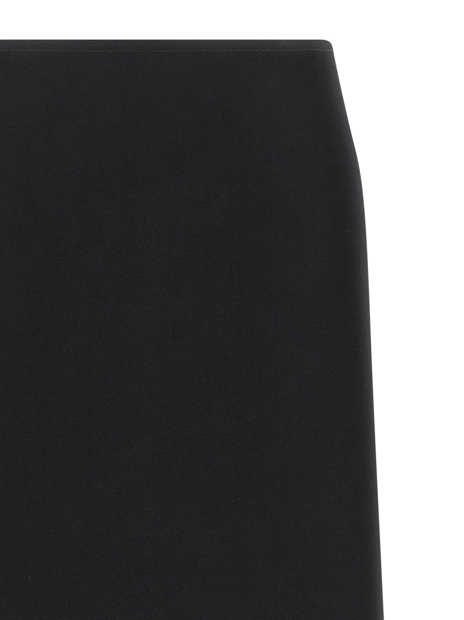 Jupe midi en laine vierge noire de Fendi, élégante et sophistiquée, visible avec sa coupe fluide et sa texture douce.