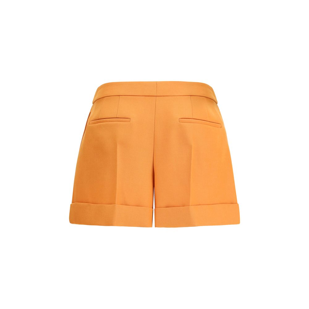 Shorts Bermuda orange en laine Fendi Oves Aries, coupe décontractée et détails élégants.