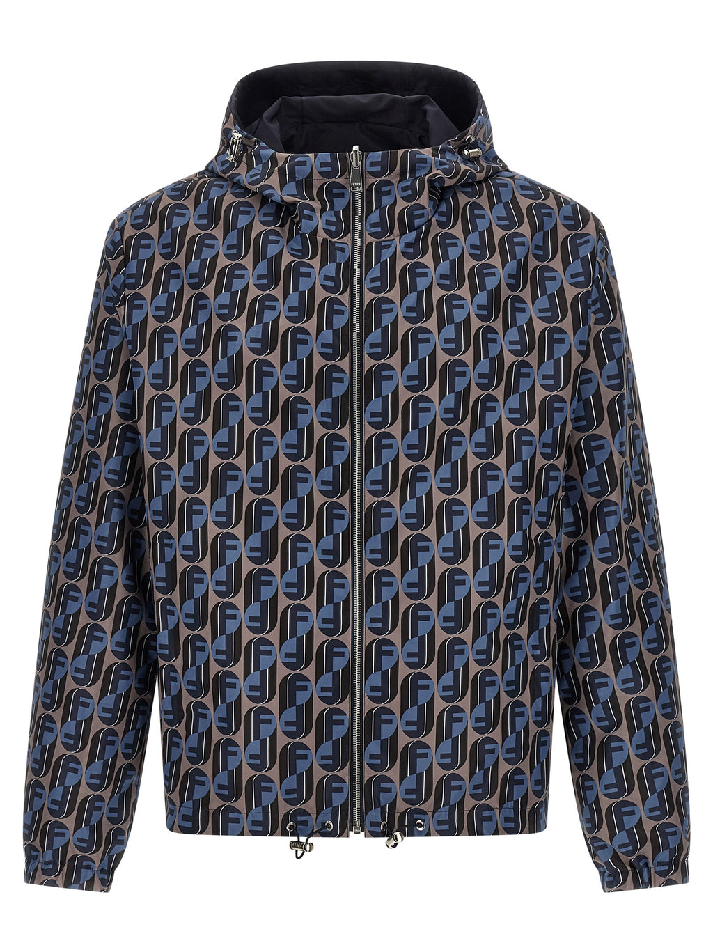 Veste en polyester bleu de Fendi, coupe moderne, avec détails élégants, visible sur cette image.
