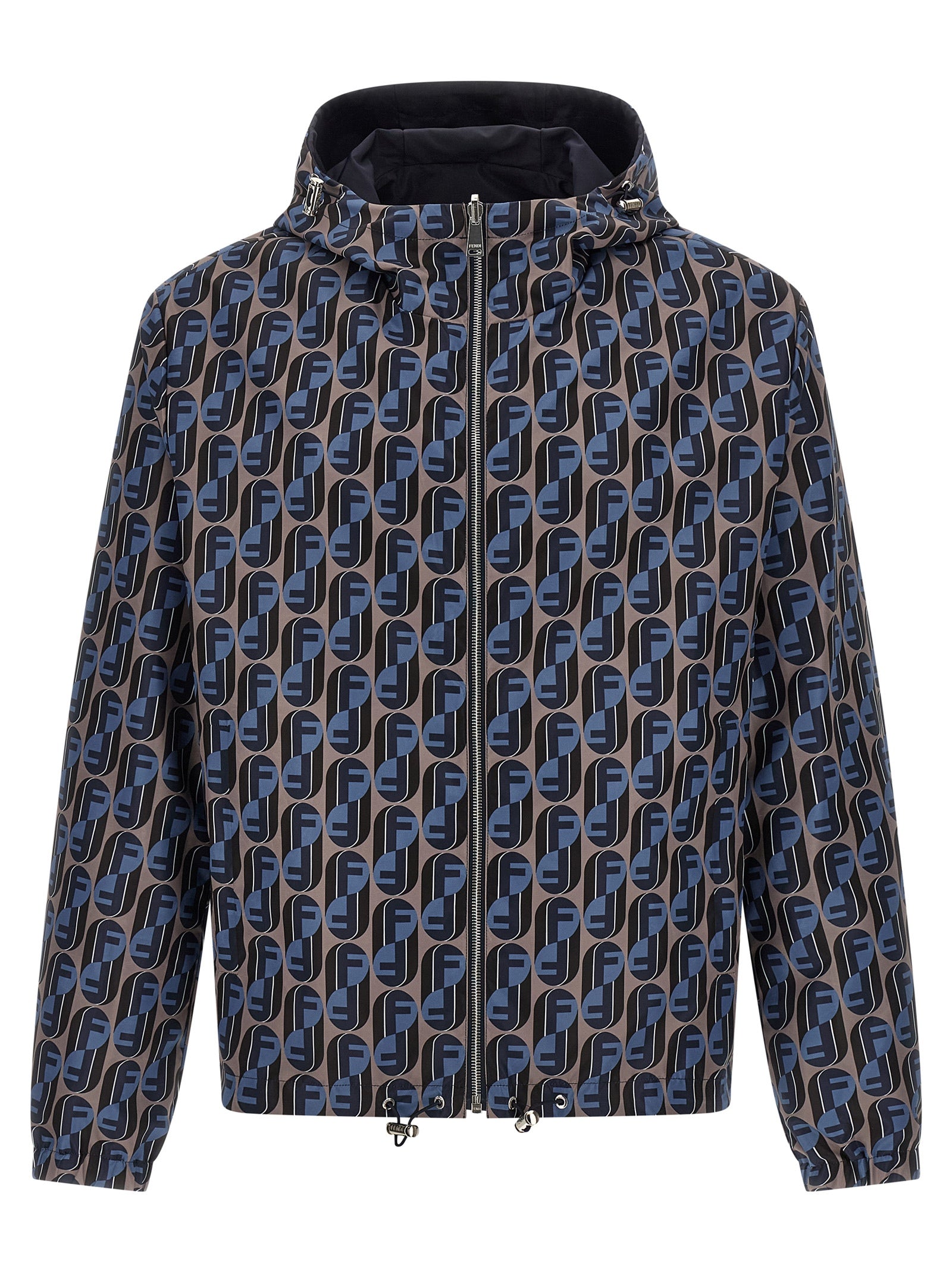 Veste en polyester bleu de Fendi, coupe moderne, avec détails élégants, visible sur cette image.