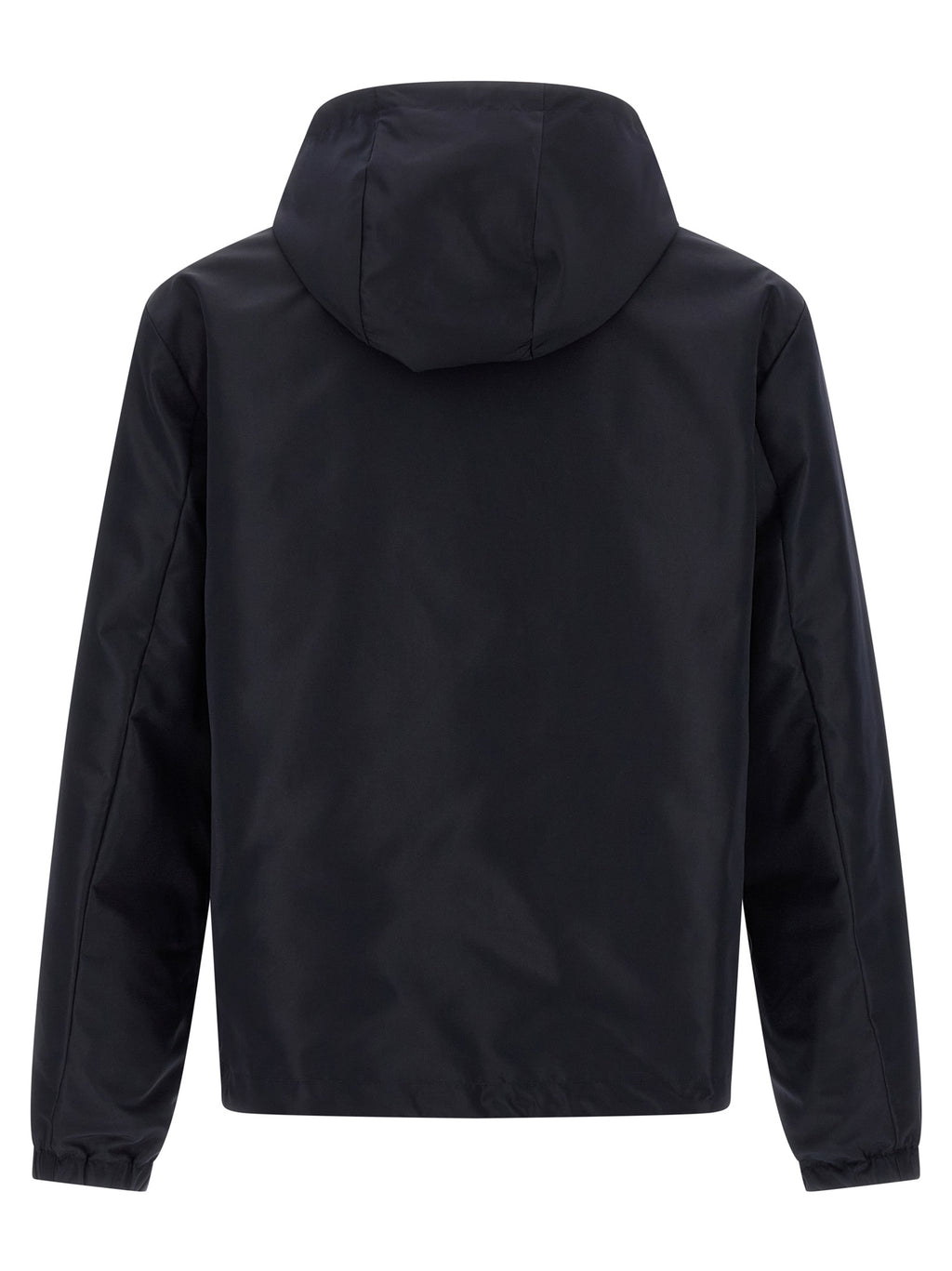 Veste en polyester bleu de la marque Fendi avec fermeture éclair, poche sur le devant, vue de face.