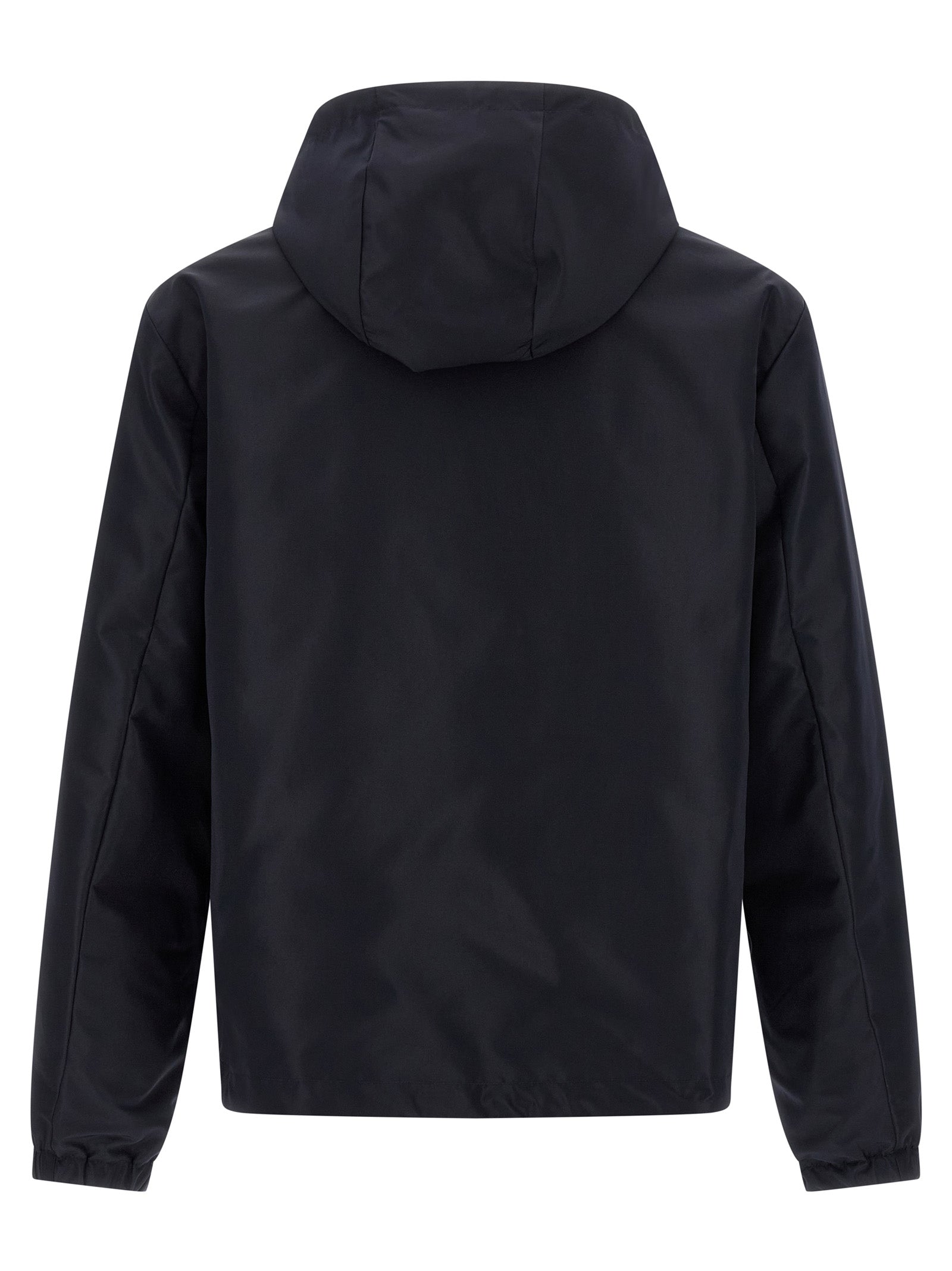 Veste en polyester bleu de la marque Fendi avec fermeture éclair, poche sur le devant, vue de face.