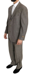 Costume classique marron en laine Fendi, coupe régulière, à boutonnière simple, pour homme.