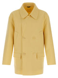 Manteau Fendi en laine vierge bicolore, coupe élégante et sophistiquée, visible sur un fond neutre.