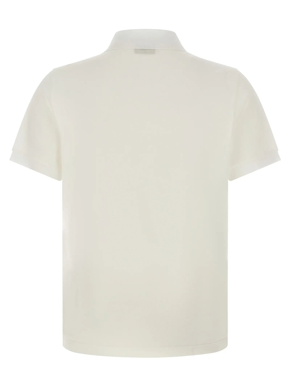 Polo shirt fendi blanc en coton avec col classique et texture côtelée subtile manches courtes crème