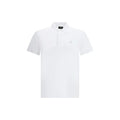Polo en coton blanc fendi avec logo brodé discret sur la poitrine et étiquette de marque au col