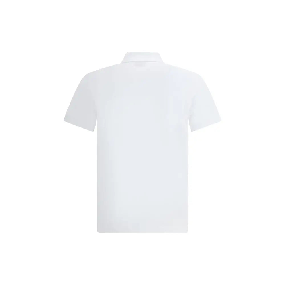Polo blanc fendi en coton avec manches courtes et col classique à texture subtile