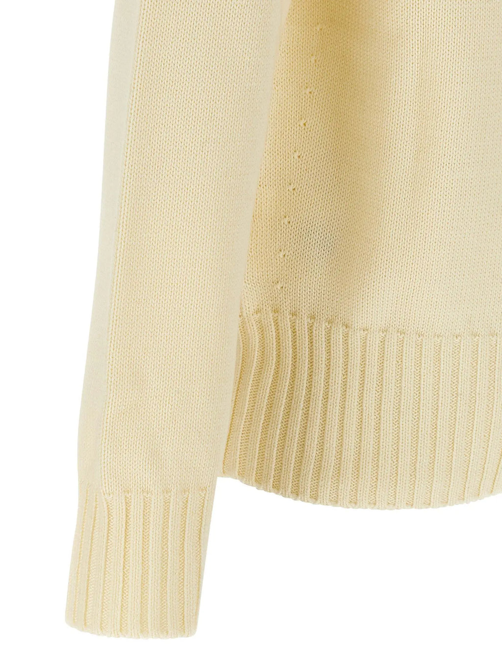 Cardigan beige en coton givenchy avec poignets et ourlet côtelés en tricot couleur crème