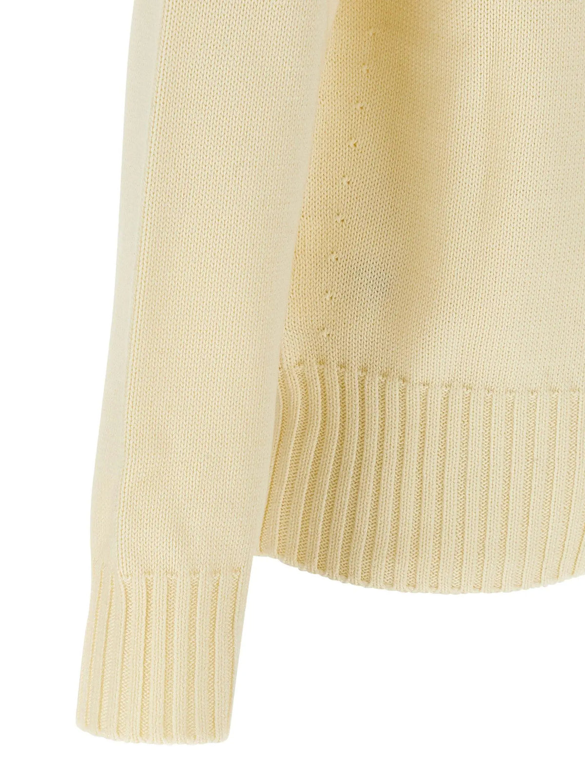 Cardigan beige en coton givenchy avec poignets et ourlet côtelés en tricot couleur crème