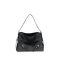 Sac à main givenchy bos taurus noir en cuir de veau avec lanières en cuir lisses et ferrures argentées