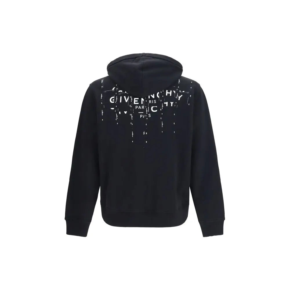 Sweatshirt givenchy noir en coton avec logo blanc distressed givenchy paris imprimé au dos