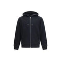 Givenchy sweat-shirt en coton noir avec capuche zippée doublée en polaire et cordons assortis