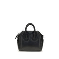 Sac à main givenchy antigona mini noir en cuir structuré avec poignées rigides lamb ovis aries