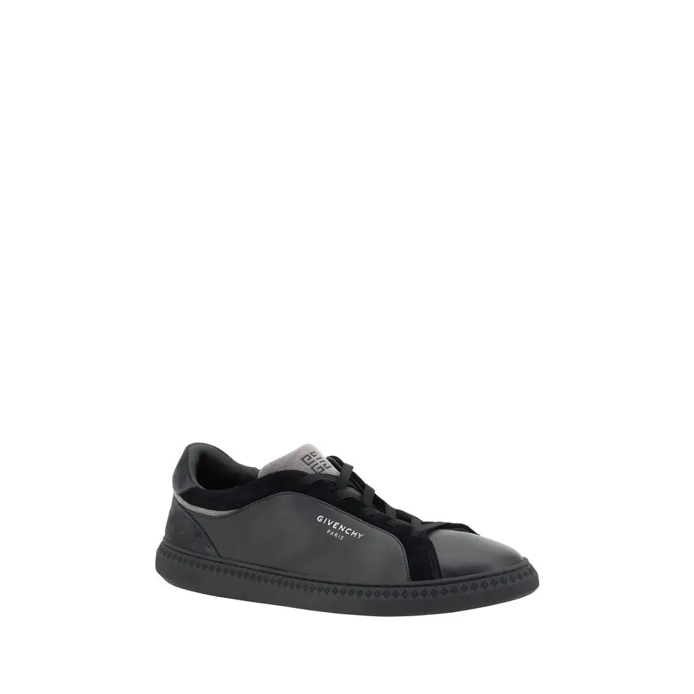 Givenchy black leather g set sneakers with sleek leather upper and contrasting suede low-top design