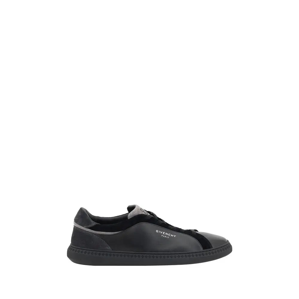 Baskets givenchy black leather g set en cuir noir avec empeigne en cuir lisse et accents gris subtils
