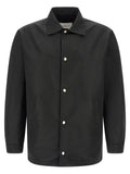 Givenchy veste noire en polyester avec boutons argentés et col classique style chemise