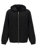 Givenchy sweatshirt noir en laine vierge avec fermeture éclair et logo brodé subtil sur la poitrine