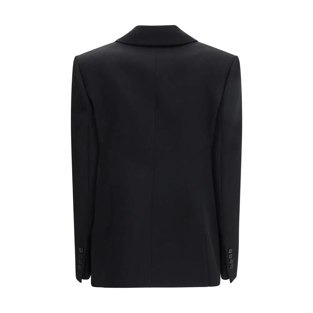 Blazer noir donné par Givenchy en laine avec col cranté classique et poignets à trois boutons