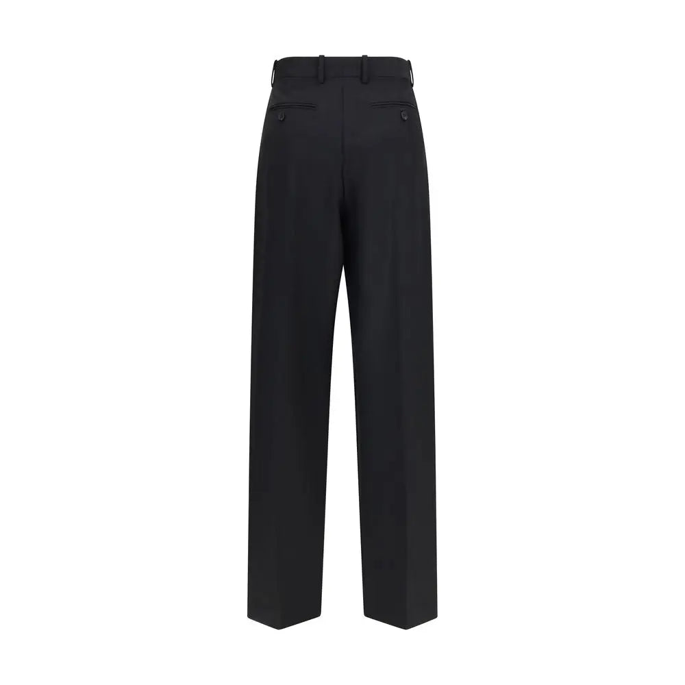 Pantalon tailleur noir givenchy en laine avec coupe droite élégante et plis subtils à l’arrière vue dos