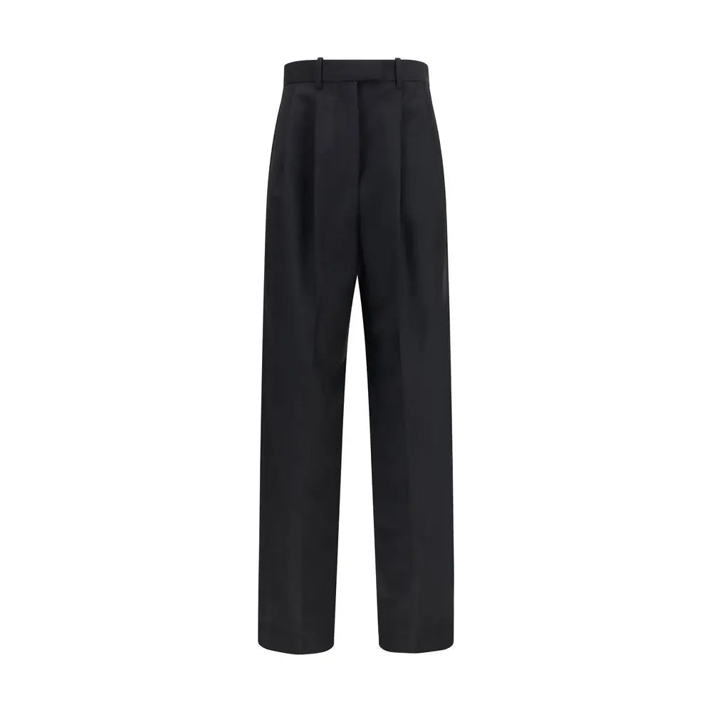 Pantalon givenchy oves aries noir taille haute en laine avec plis et coupe droite élégante