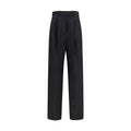 Pantalon givenchy oves aries noir taille haute en laine avec plis et coupe droite élégante