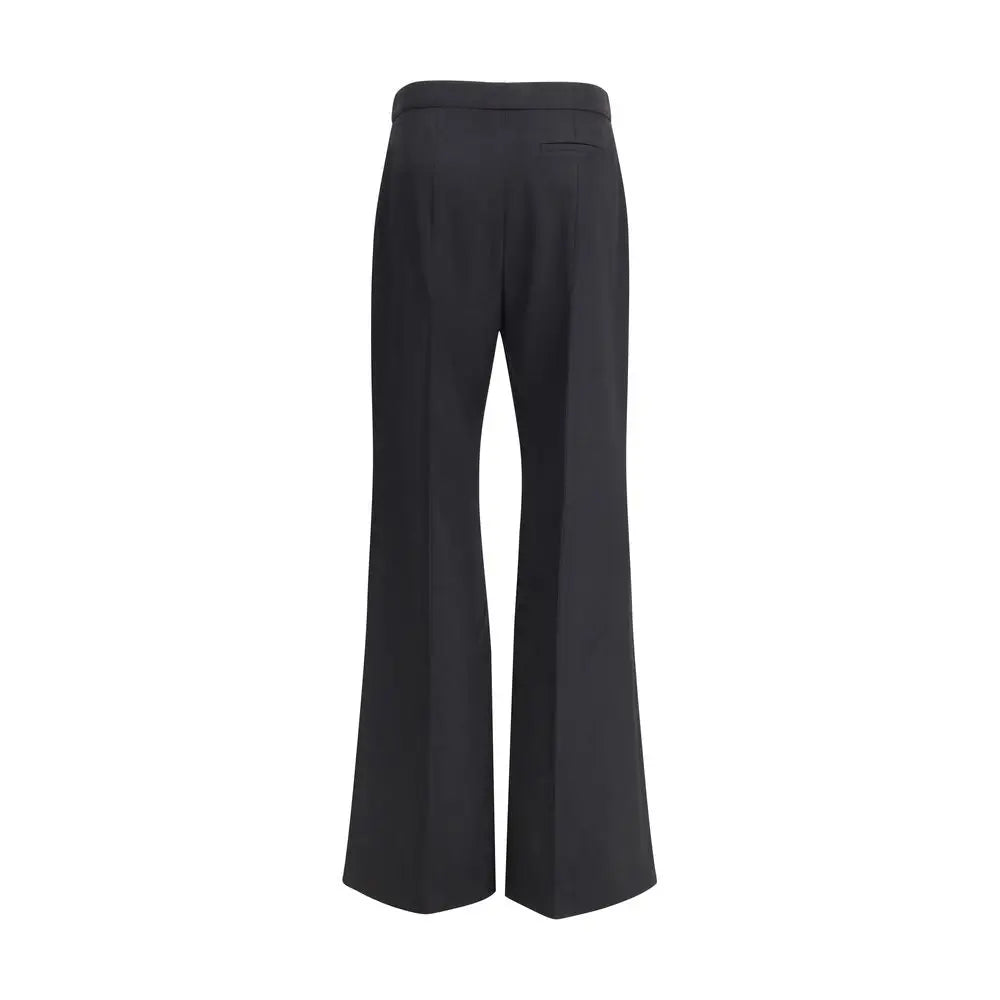 Pantalon Givenchy noir en laine oves Aries avec coupe large, finition tailleur et plis subtils à la taille
