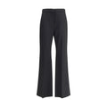 Pantalon givenchy noir en laine coupe large taille haute avec une silhouette ajustée et élégante