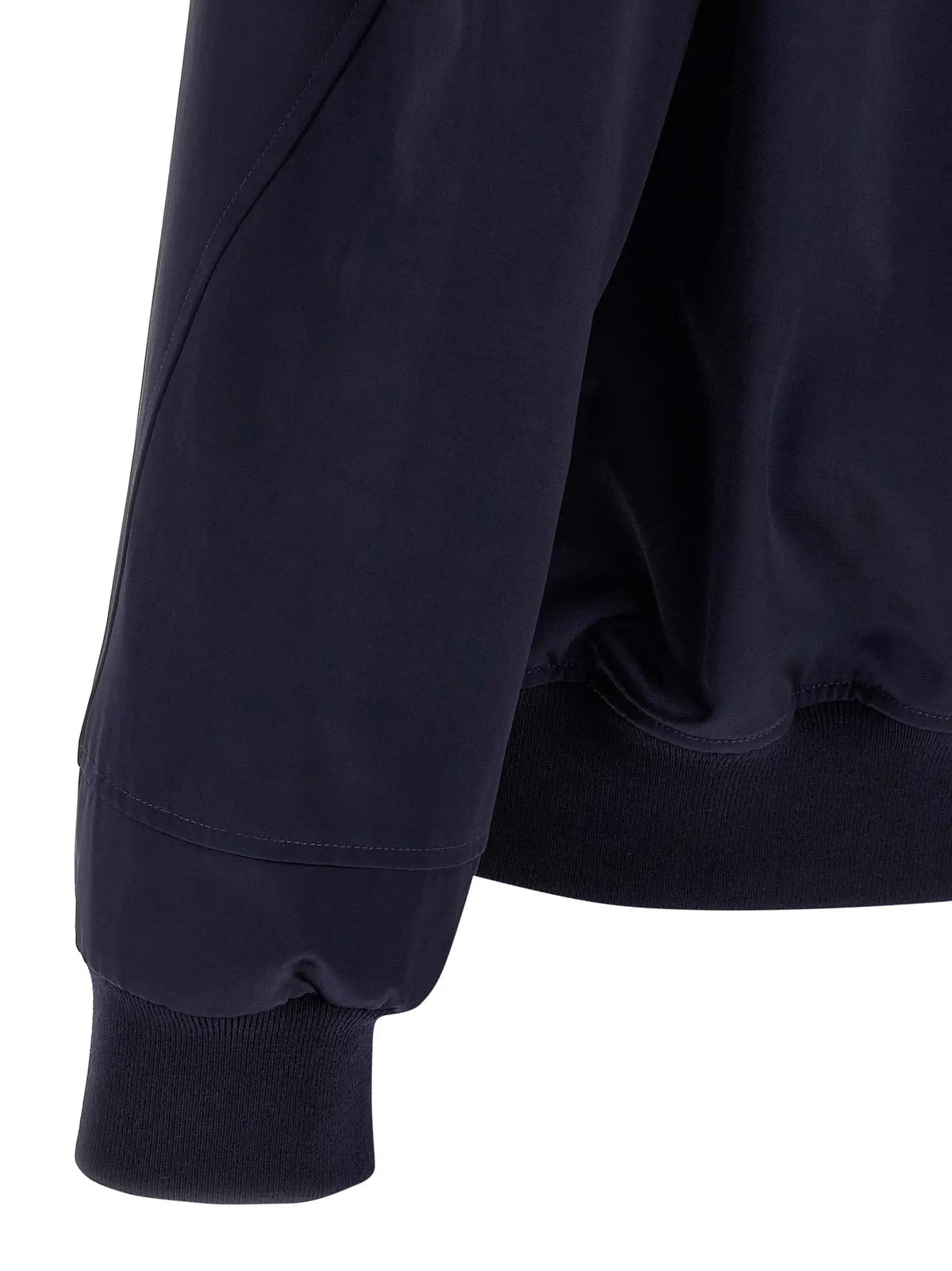 Manche de veste bomber givenchy bleu marine en coton avec tissu lisse légèrement brillant et bord-côte côtelé