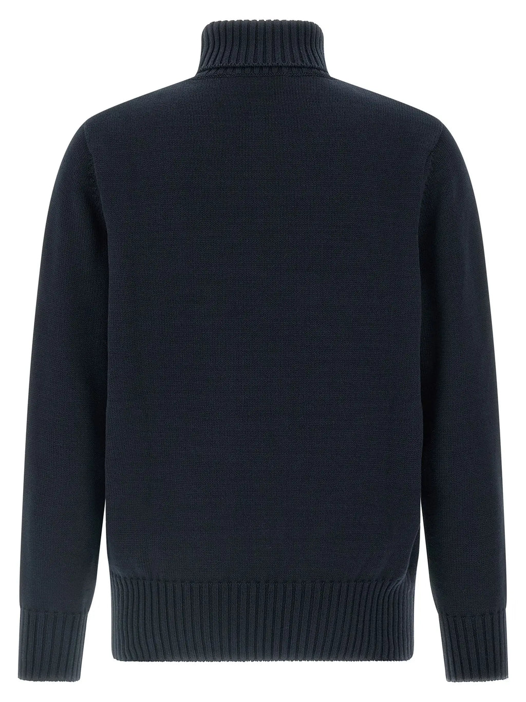 Pull à col roulé bleu marine foncé en coton avec poignets et ourlet côtelés givenchy