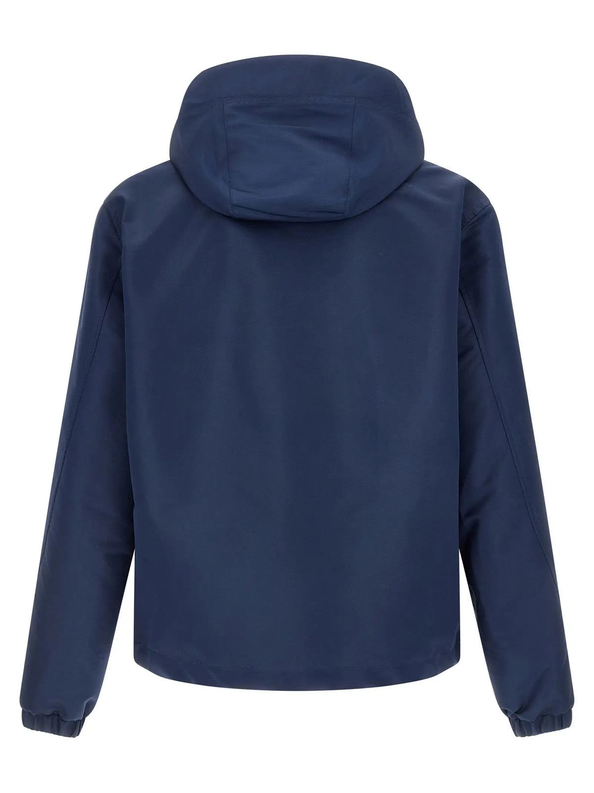 Veste shell givenchy bleu en polyester avec capuche et poignets et ourlet élastiques vue arrière