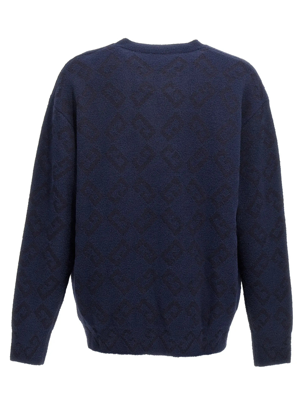 Cardigan en laine bleu givenchy avec motif subtil et tricot foncé bleu