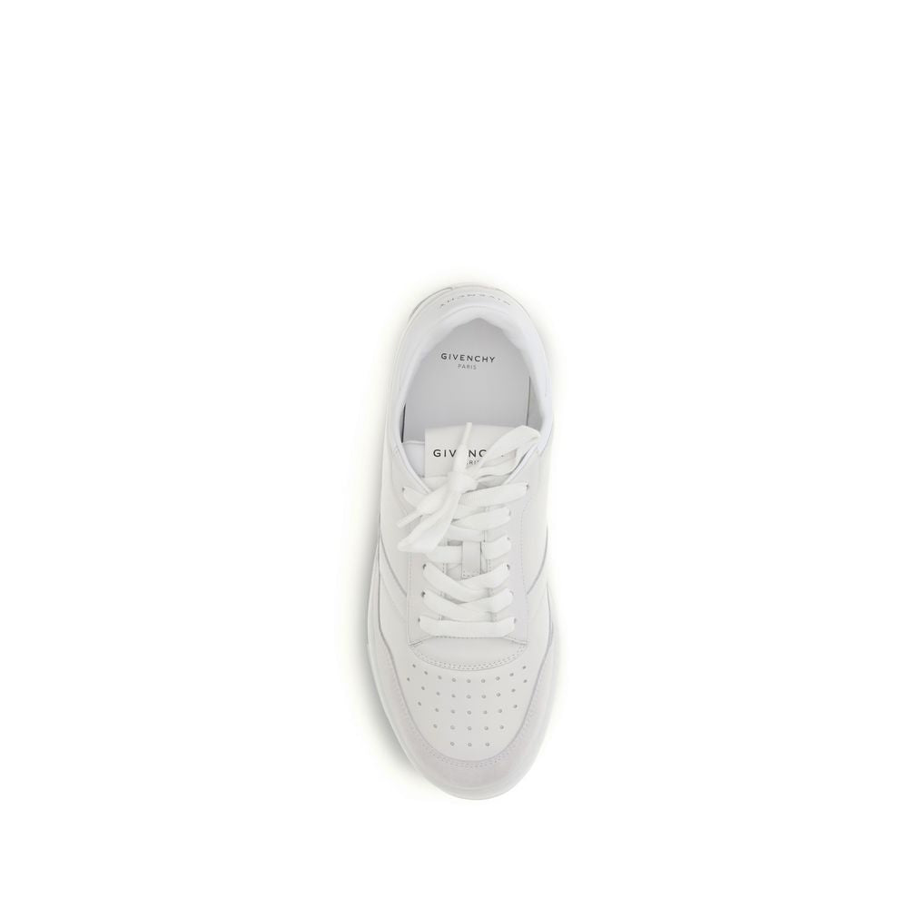 Sneakers basses en cuir de veau blanc de Givenchy Bos Taurus, chaussures de mode élégantes pour homme.
