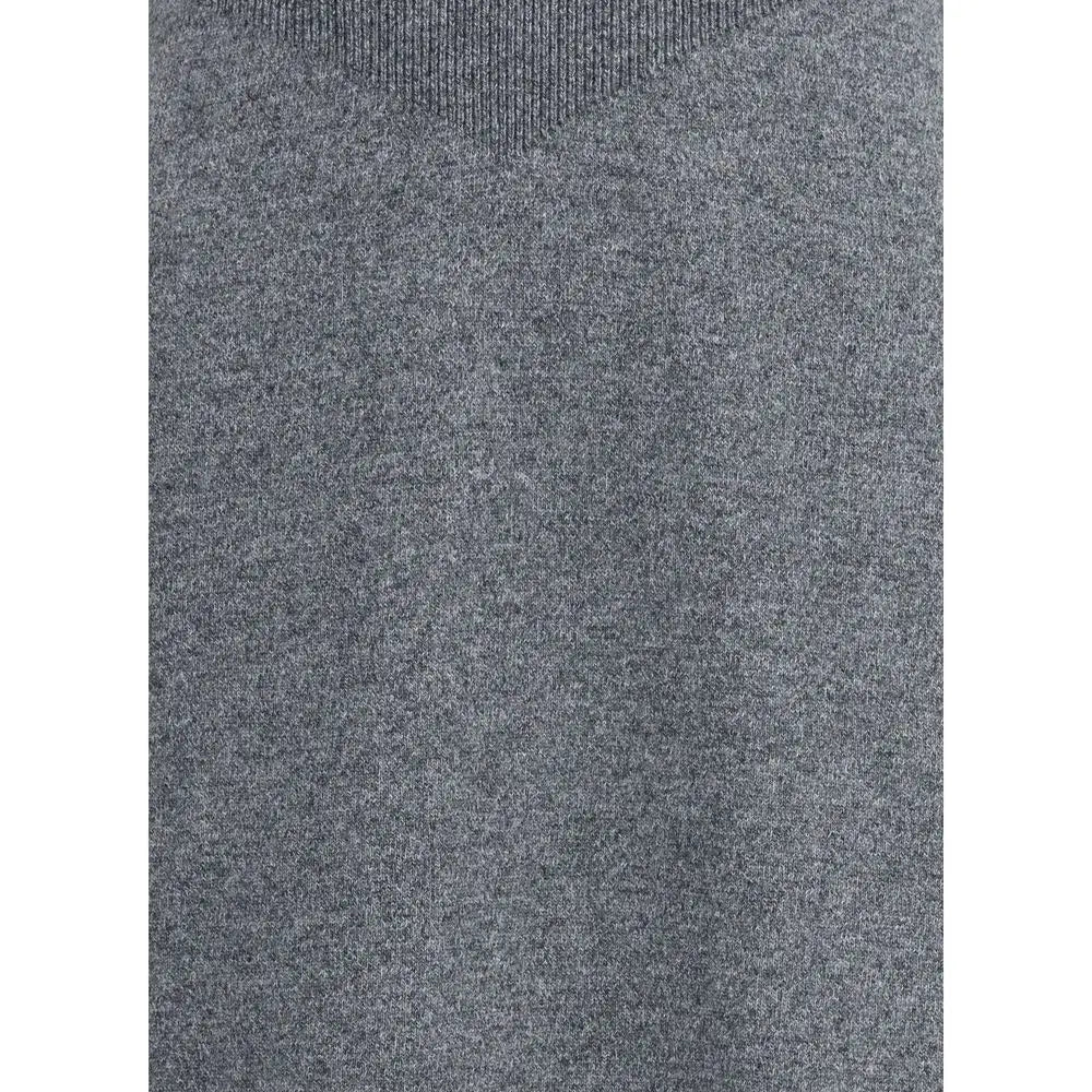 Robe casual en cachemire gris givenchy avec un pull en tricot gris bruyère à col côtelé